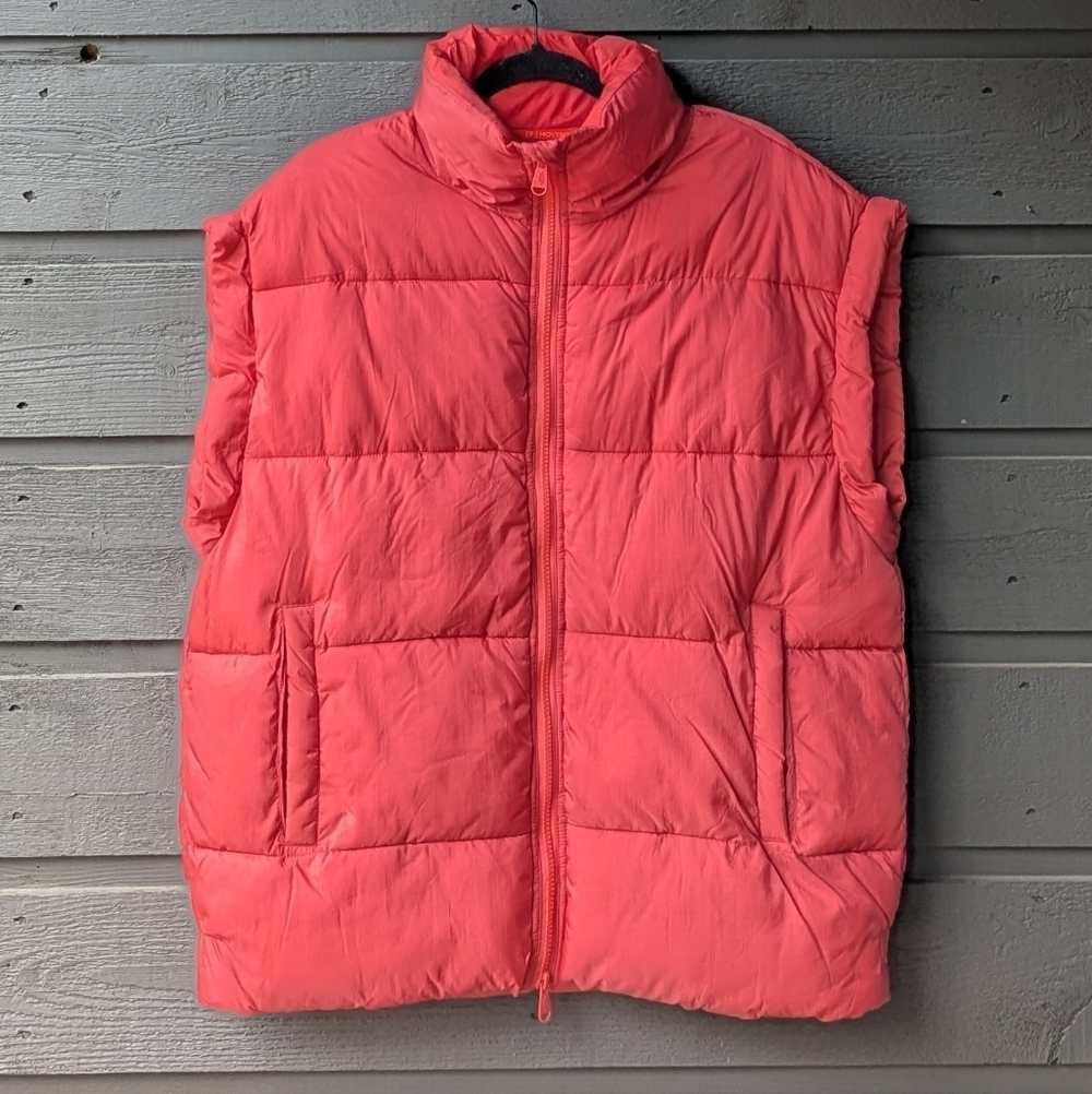 Free People Movement In A Bubble Puffer Vest Coral Orange Size XS Oversized